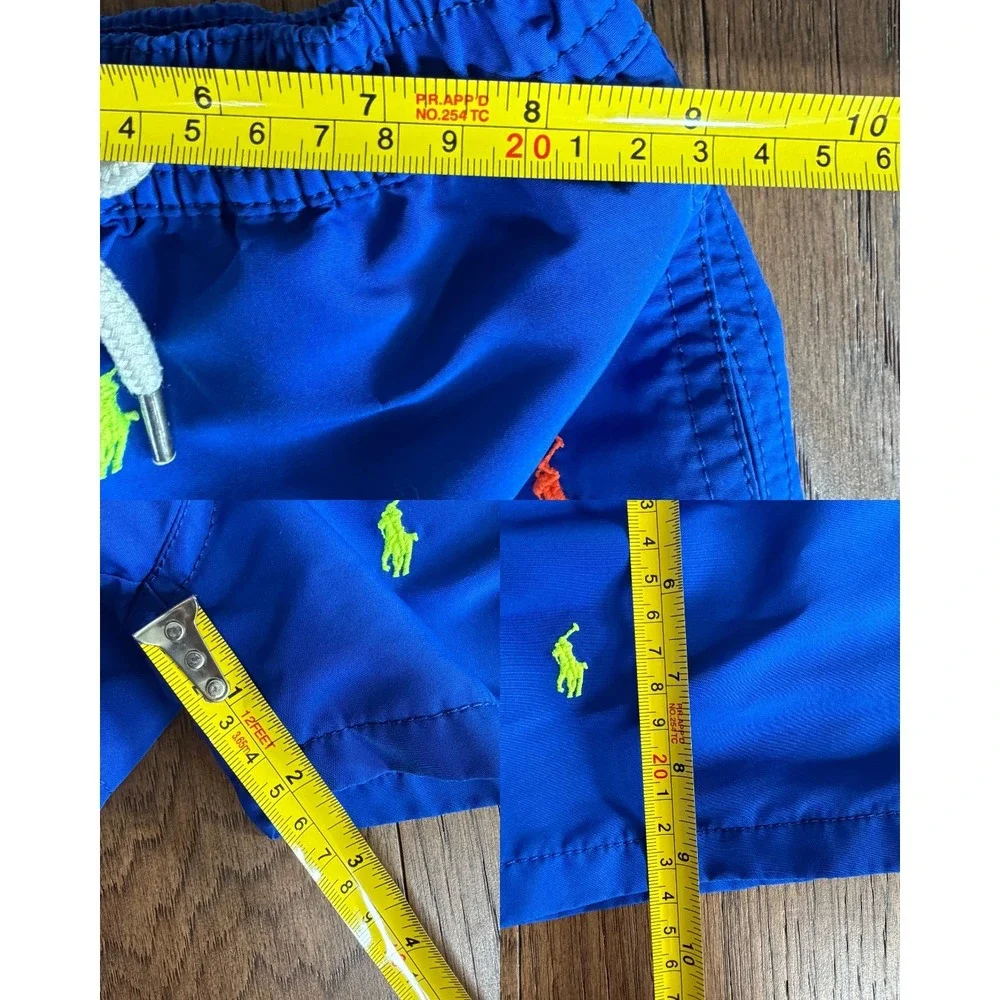 Polo Ralph Lauren Kids Royal Blue All Over Pony Swim Trunks 18-24M Mesh Lined